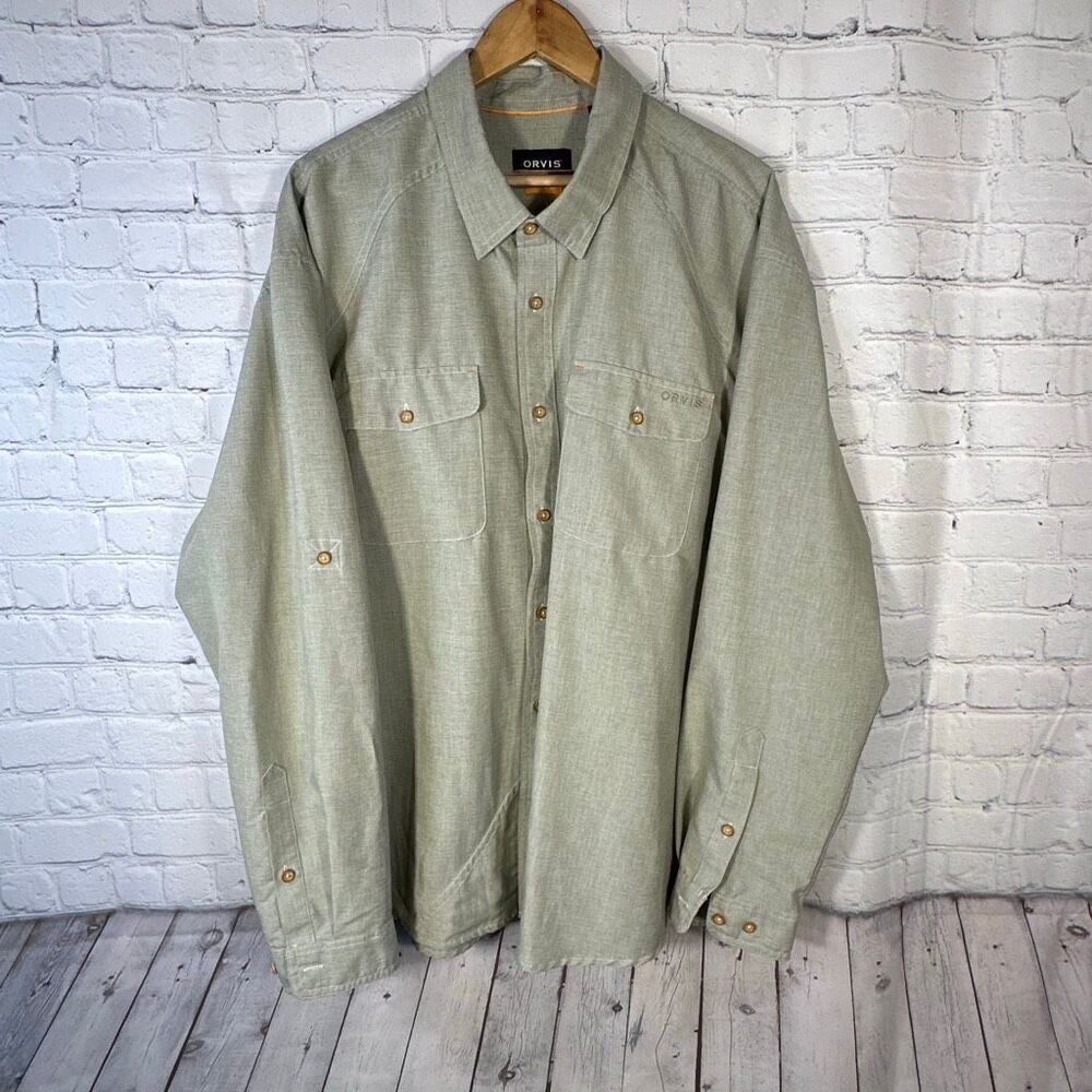 Mens Orvis Active Fit shirt Mens XXL Convertible Fishing Long Sleeve 299357